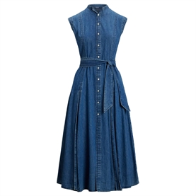 Polo Ralph Lauren Belted Denim Sleeveless Kjole, Indigo 